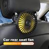 USB Car Cooling Fan 3 Speeds Car Seat Headrest Fan 360 Rotatable Cooling Backseat Fan Summer Accessories for Sedan SUS RV Truck