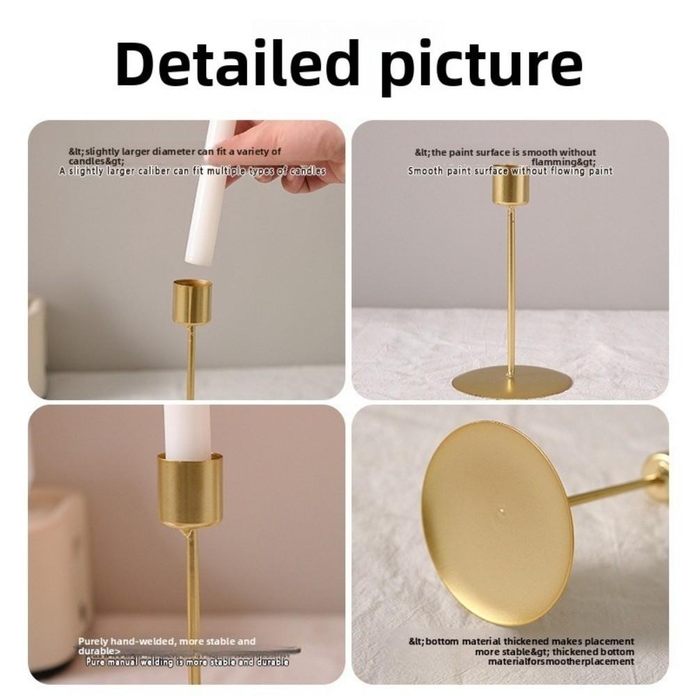 Iron Candle Holders Stable Base Desk Candle Ornament Simple Candlestick  Wedding Decoration