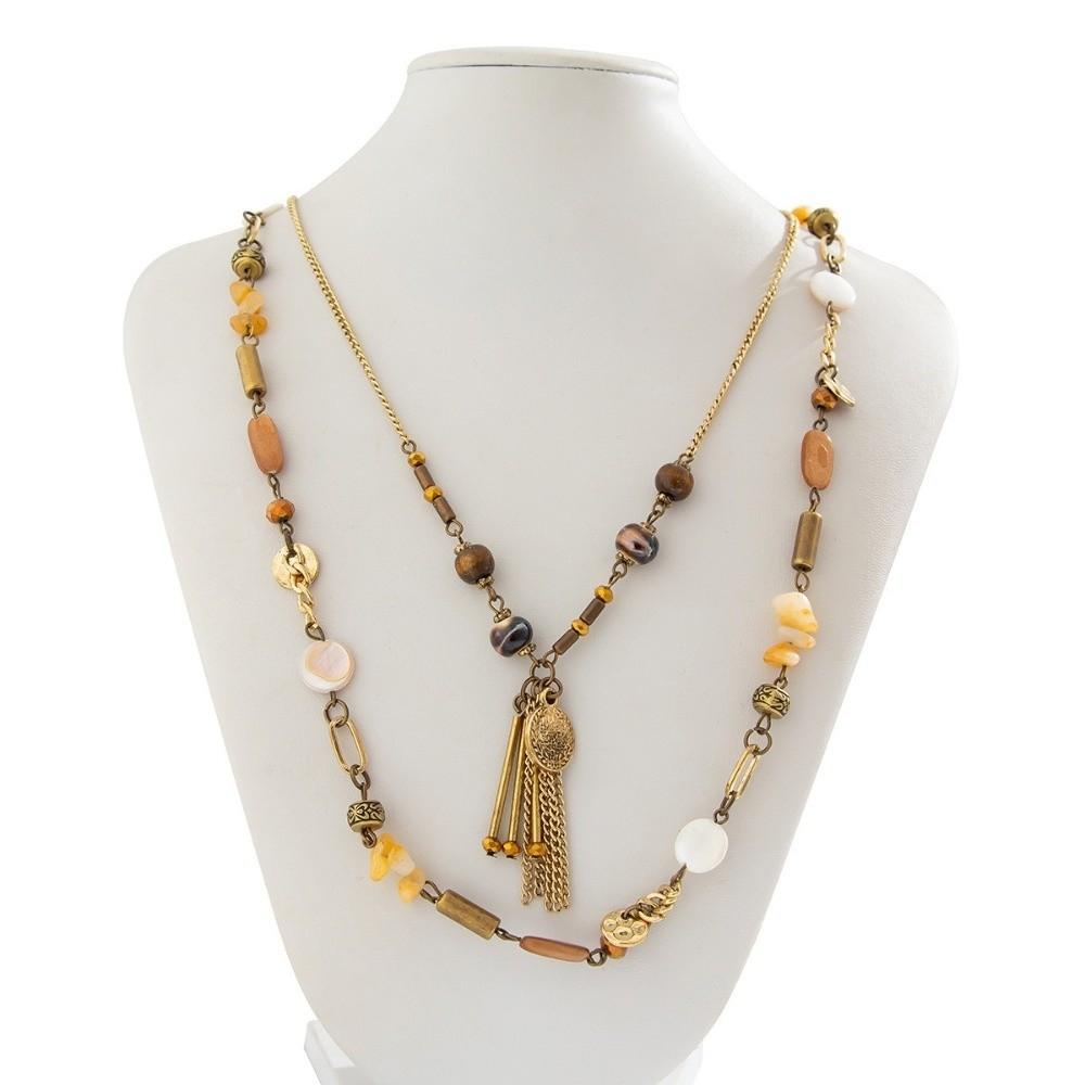 2pcs Zinc Zinc Alloy Layered Necklace Set Round Pendant Stacked Necklace Set Valentine's Day Gift