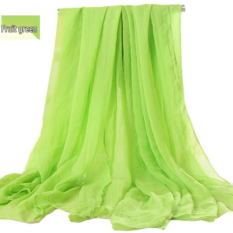 Versatile Summer Red Silk Scarf: Multifunctional Imitation Silk Shawl, Sunscreen Beach Towel, Dancing Gauze Scarf for Women