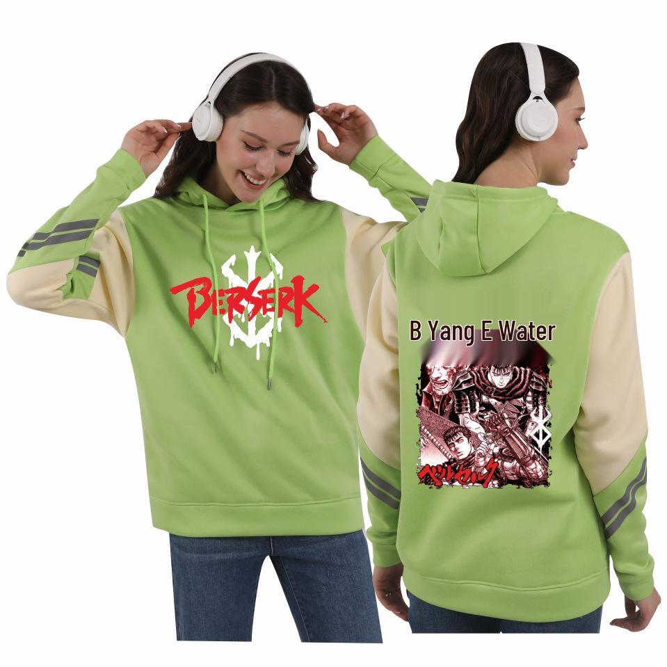 Trendy Men's Berserk Anime Hoodie - Loose Fit for Spring/Autumn, Casual & Sporty with Hood