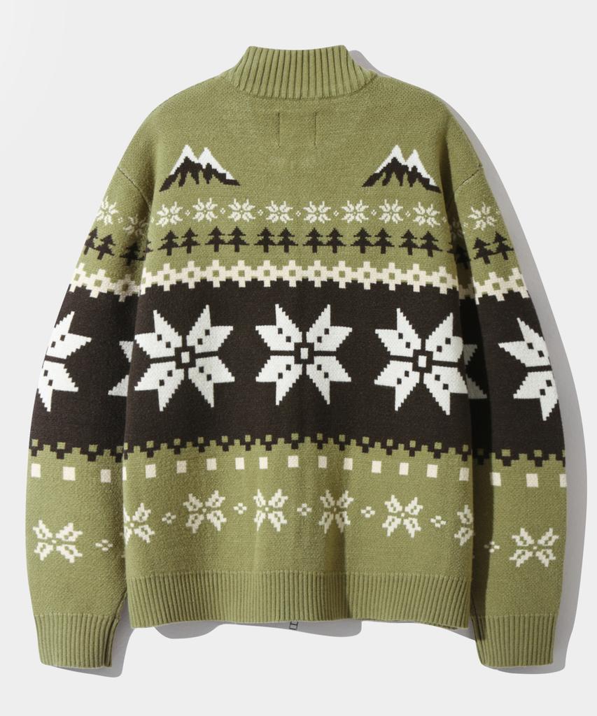 Dimiteulibeullaeg 2Way Essential Heavyweight Nordic Cardigan_Olive