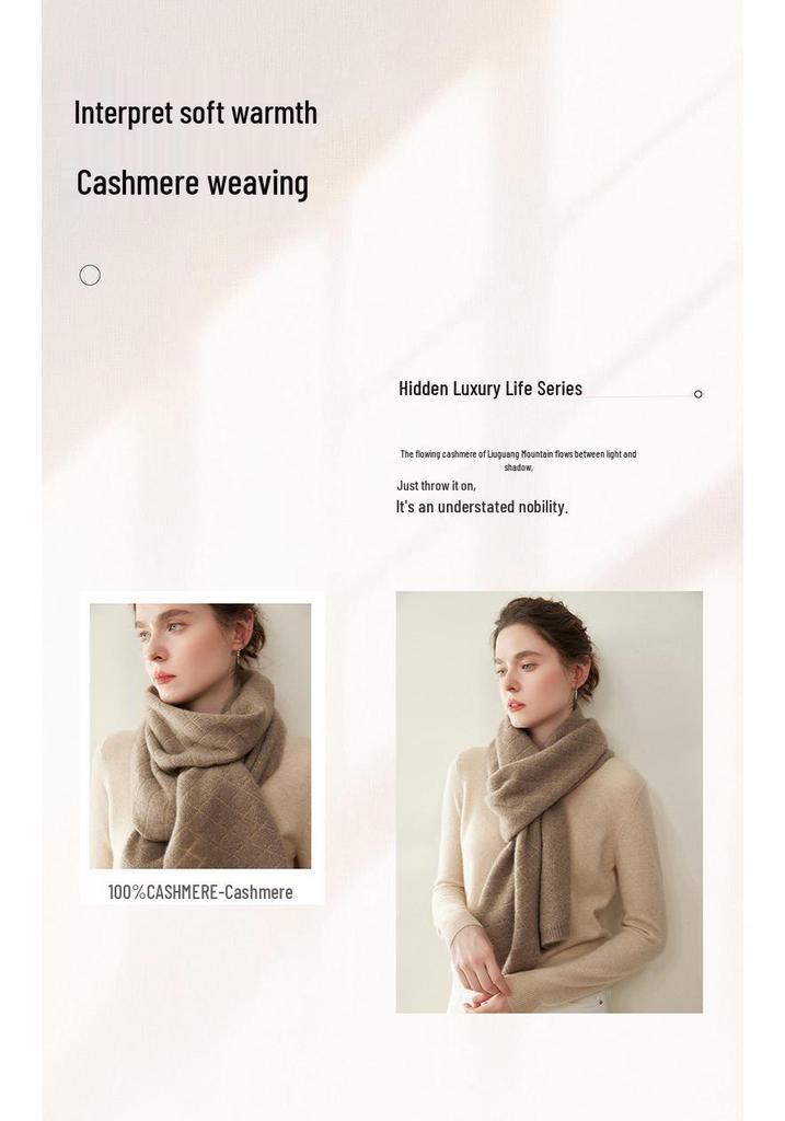 Damen 100% Reines Kaschmir-Schal - Modischer Unifarbener, Warmer Gestrickter Nackenschal für Herbst und Winter