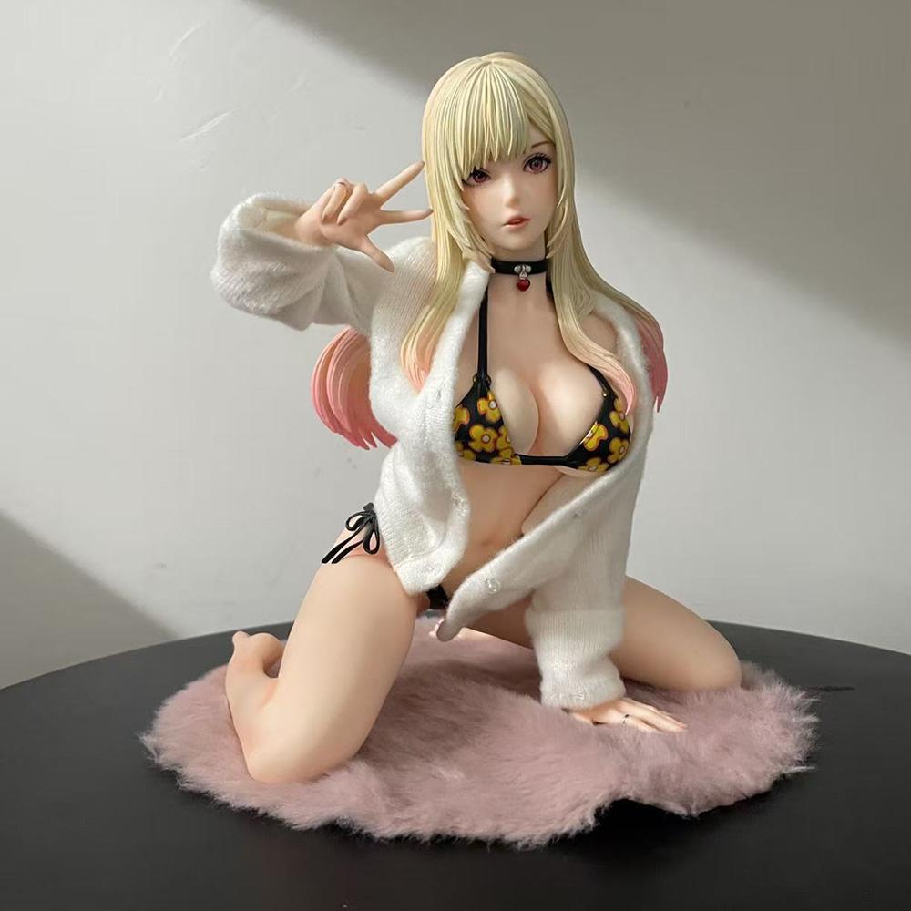 19cm My Dress-Up Darling Marin Kitagawa Swimsuit Ver. Two Headed 1/5 Scale PVC Action Figure Anime Figure Model Toys Doll Gift