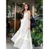 White Dress Women Sweet Ruffles Summer Sleeveless Princess Aesthetic A-line Sundress Holiday Leisure French Style Designed 2026