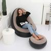 Inflatable Lounge Chair : Lazy Flocking Recliner, Air Couch Sofa for Indoor, Outdoor, Travel & Camping (No Pump)