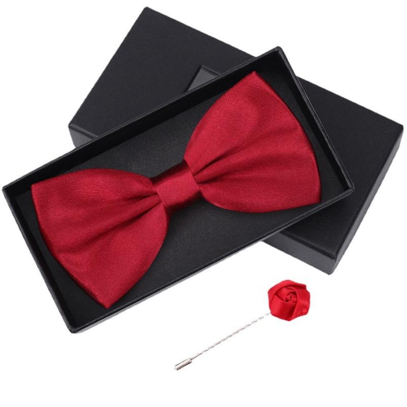Bow Tie Men'S Wedding Groom Best Man Red Suit Shirt British Brothers Korean Bow Women'S Gift Box