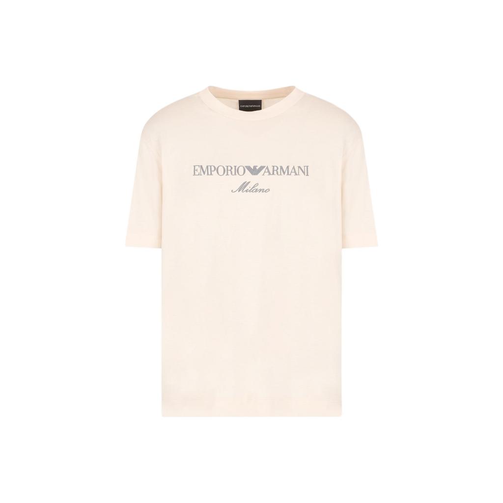 Emporio Armani Logo Embroidered Crewneck T Shirt EM001033AF10017M1052