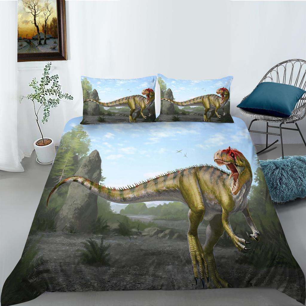 Dinosaur 3D Digital Printed Bedding Two-Piece Set Polyester