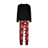 Christmas Print Round Neck Family Matching Long Sleeve and Pants Pajama Set, Holiday Loungewear