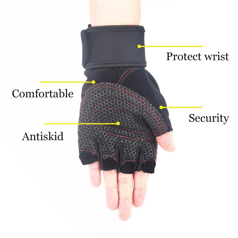 Gewichtheberhandschuhe für Männer Frauen Fitnessstudio Yoga Anti-Rutsch Halbfinger Atmungsaktiv Fitness Trainingshandschuhe