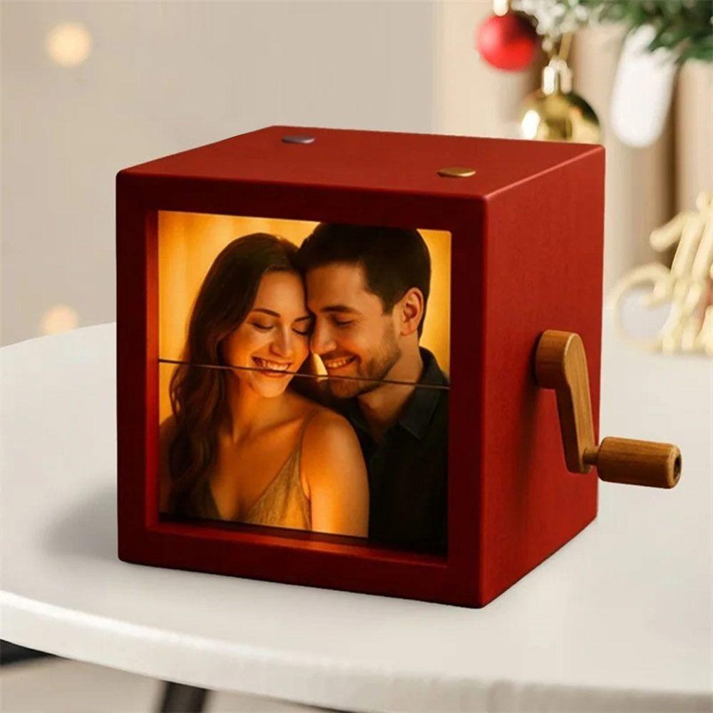 Unik med lätt vändbar fotolåda Handvevad 3D-utskriven fotoalbum Personlig fotoblädderbok Presenter