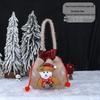 Christmas Apple Flannel Drawstring Gift Bag with Bowknot for Children's Candy