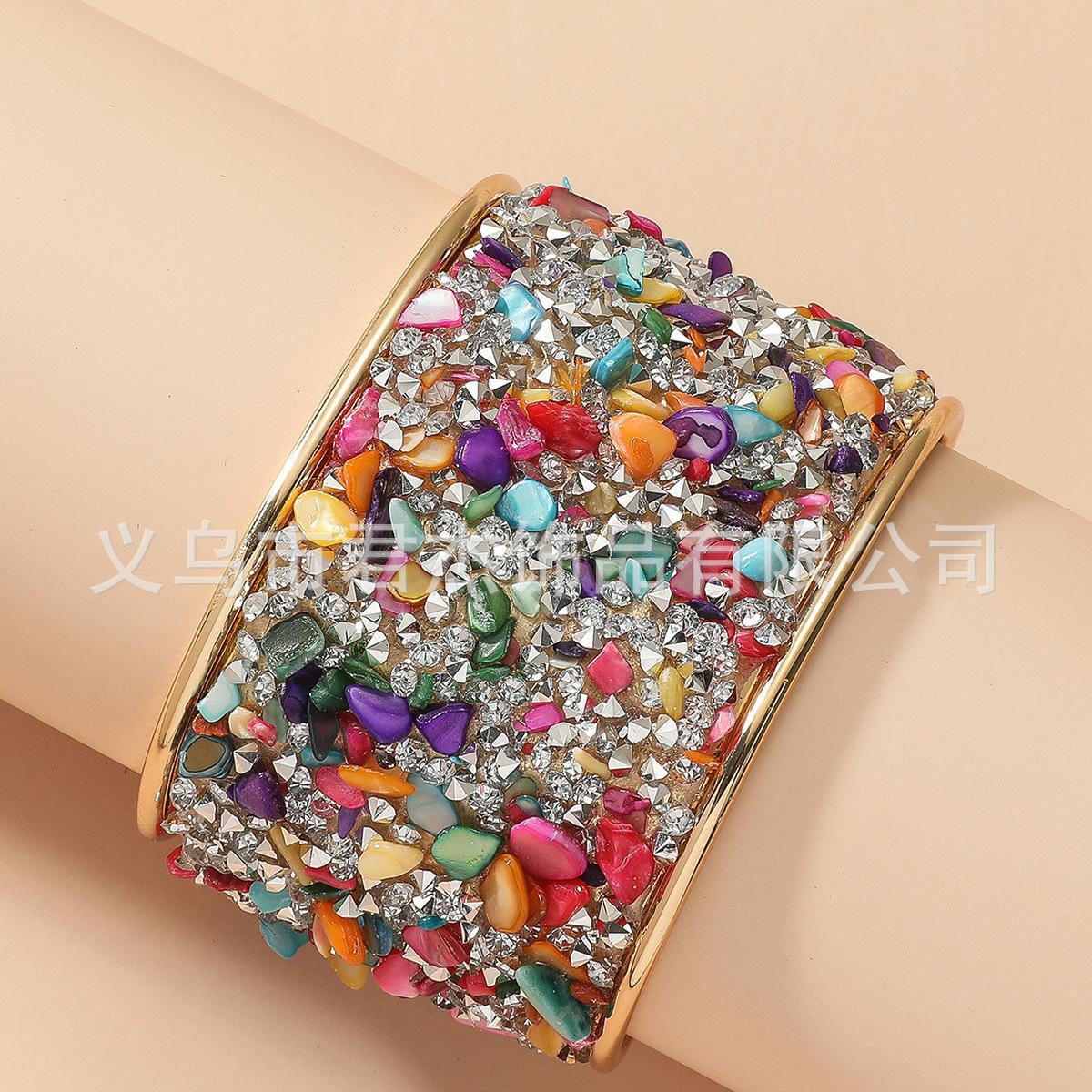 

Браслет Cross Border Fashion Style Stone, новый преувеличенный открывающийся браслет в богемном стиле HY1943 E4-F1