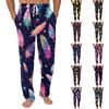 Heren Effen Gebreide Casual Broek met Zakken Huispyjama Broek