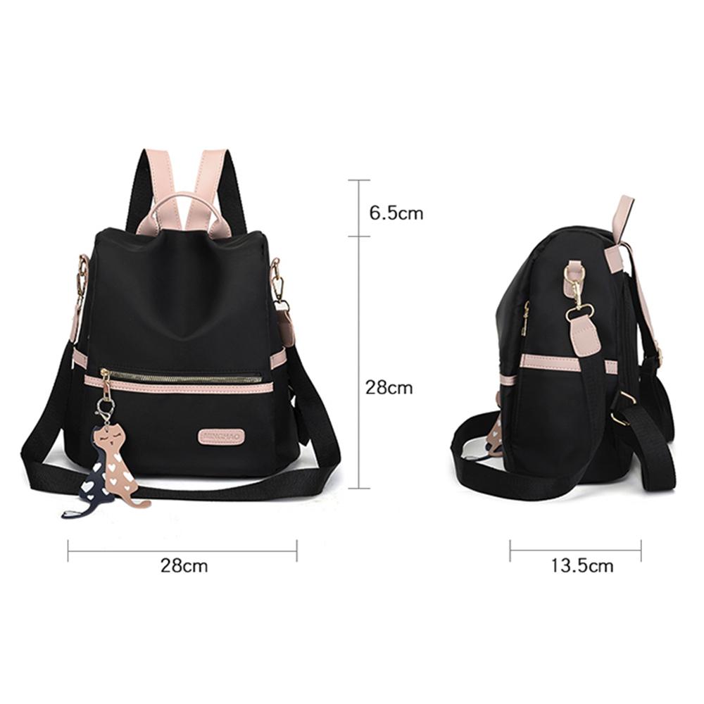 

Women Backpack with Bear Pendant College School Backpack Anti-Theft Laptop Backpack Waterproof Rucksack Travel Shoulder Bag 28X28X13.5cm чёрный