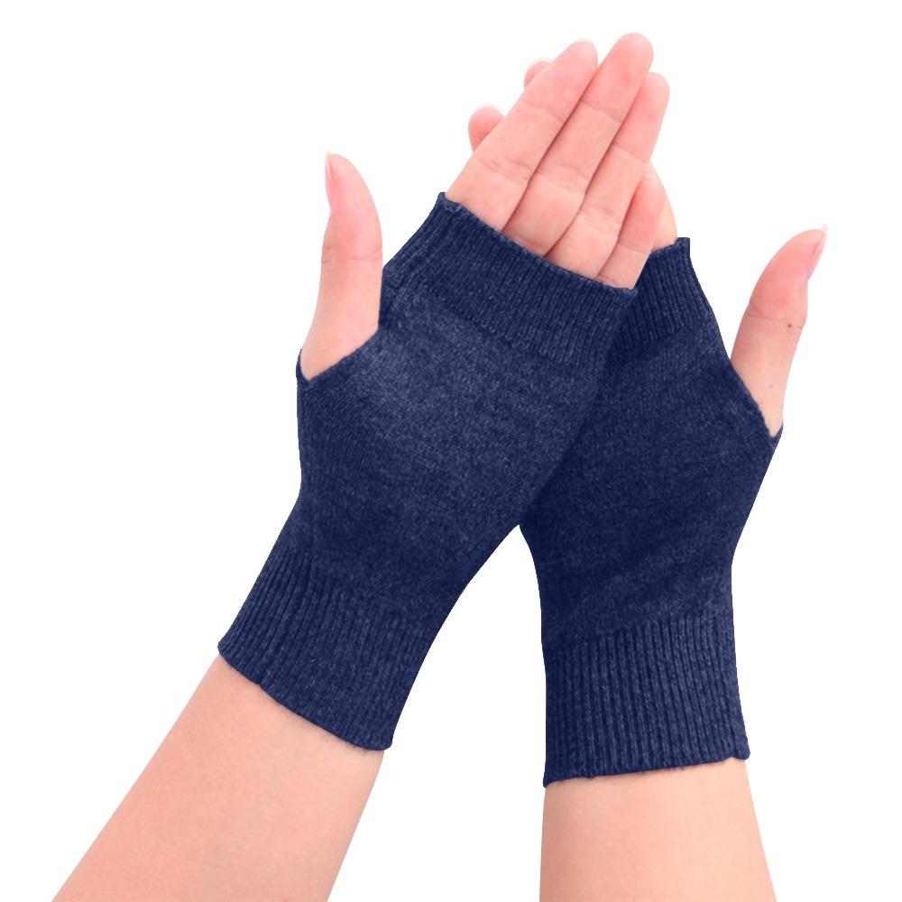 Modische fingerlose Kaschmirhandschuhe Handgelenklänge mit Daumenloch Winterhandschuhe Warme Fäustlinge Unisex