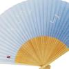 Kimono Falten Weißer Bambus Leicht Möwe und Seigaiha Muster [Stilvolles Iroha] Herrenfächer, Schnitzerei, Parfümiert, Blau,