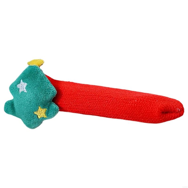 Christmas Themed Door Handle Cover Santa Decoration Efficient Plush Materials Pet Friendly Home Party Accessory X3UC