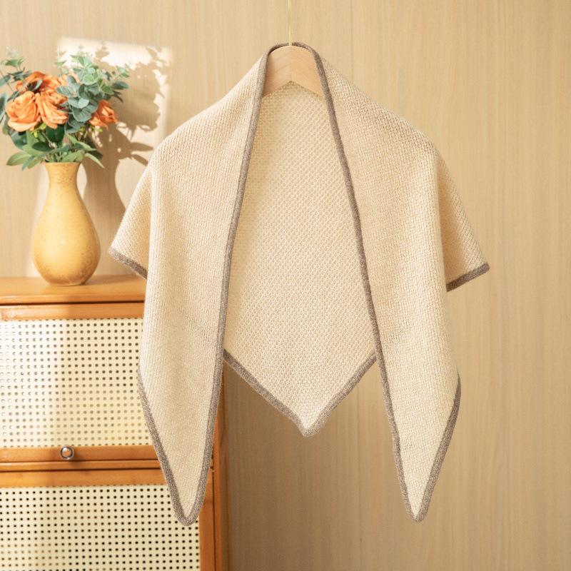 Women s 100% Pure Cashmere Edge-Wrapped Triangle Scarf - New Autumn/Winter Style One Size