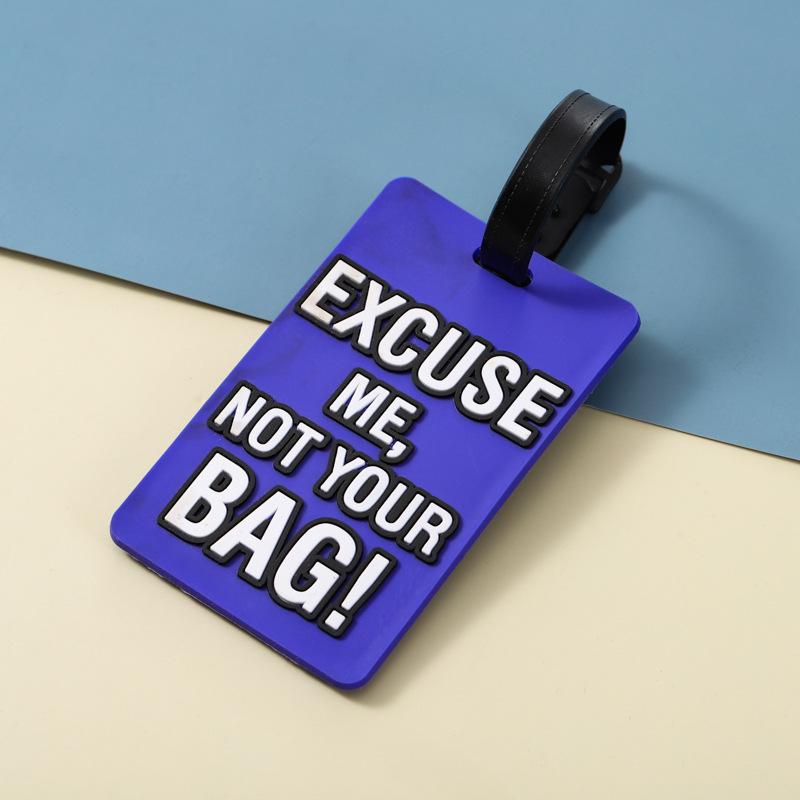 Soft PVC Rubber Luggage Tag with Boarding Strap and ID/Card Holder