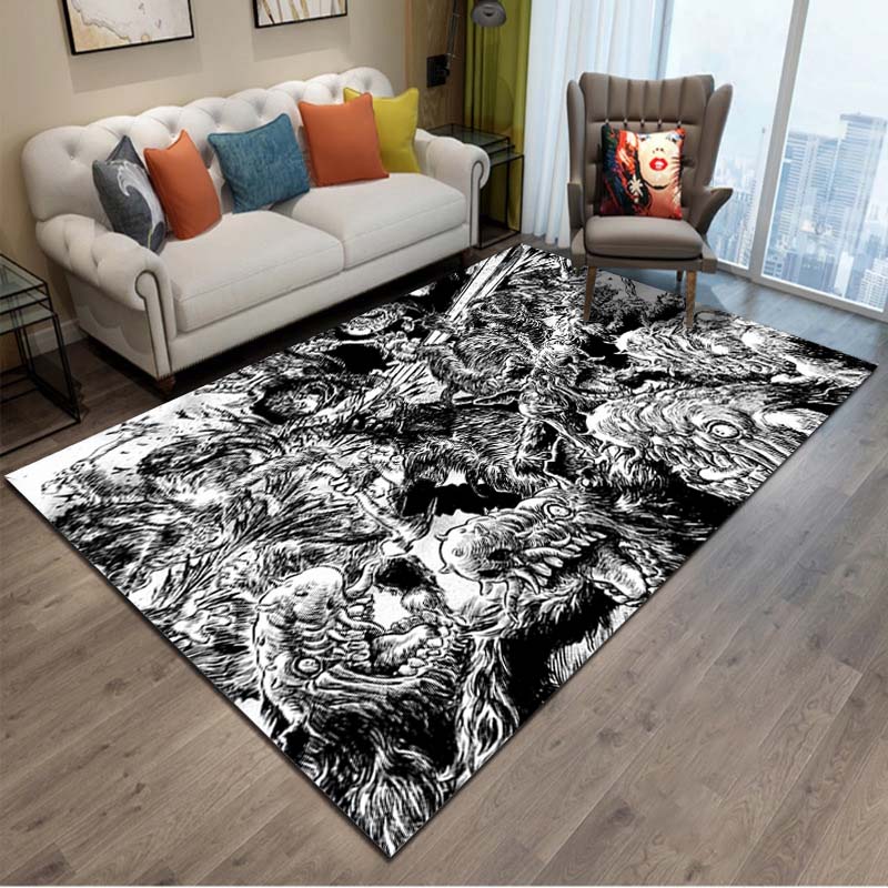 15 Sizes Berserk Anime Carpet Living Room Decor Doormat Bedroom Hallway Entrance Balcony Floor Large Area Rug Comic Pattern Mat