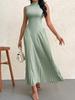 Summer New Style Pleated Patchwork Long Dress Elegant Sleeveless Slim Fit Evening Gown Party Dress