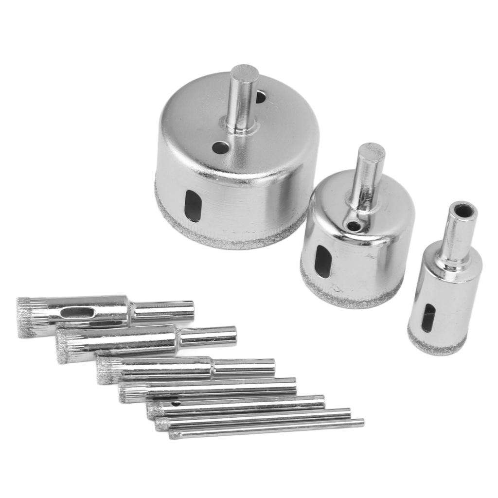 10PCS Diamond Drill Bit Diamond Hole Saw for Glass Tile Ceramic Marble Porcelain Cutting 3 4 5 6 8 10 12 18 32 50mm