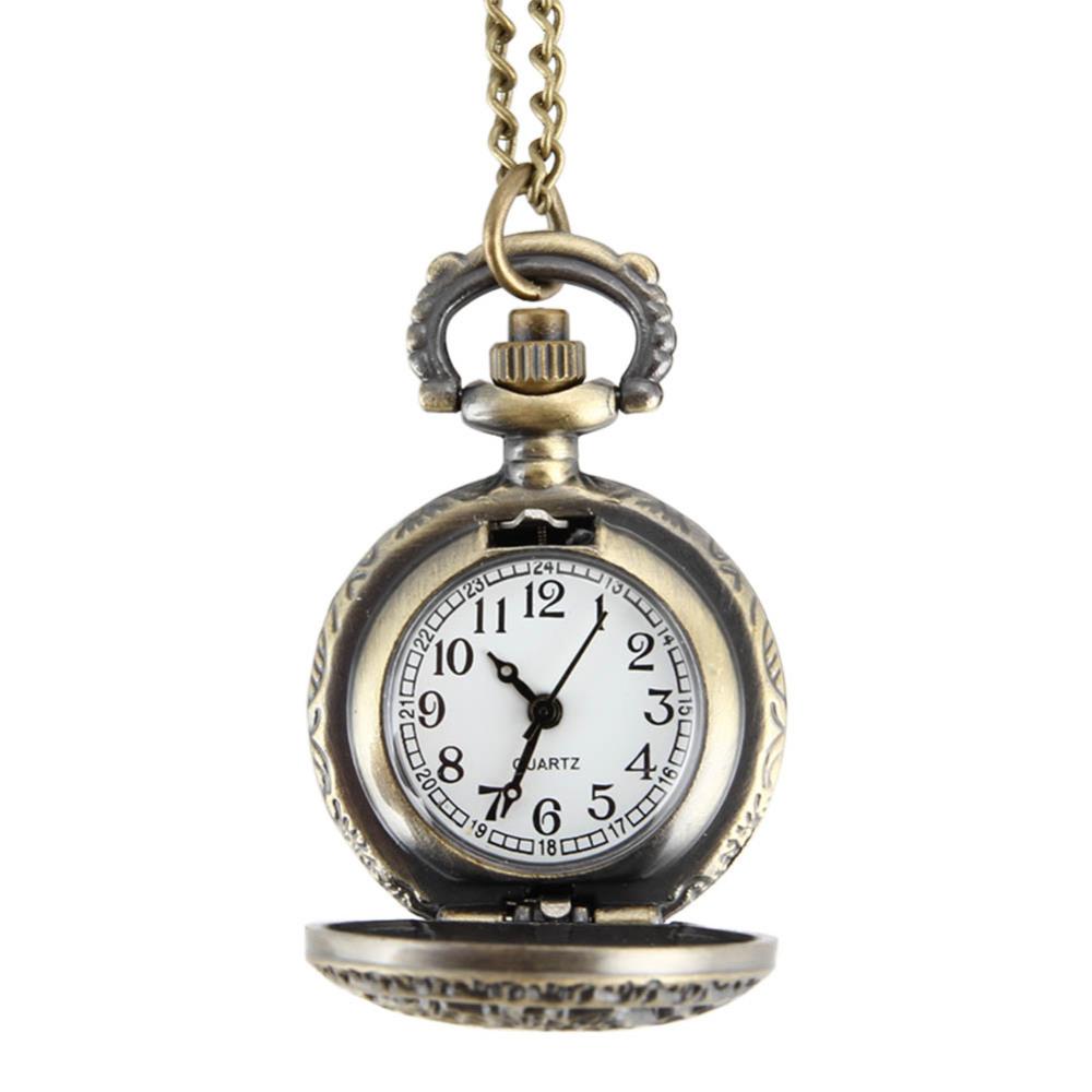 Fashion Women Quartz Pocket Watch Alloy Hollow Out Butterflies Vintage Sweater Chain Necklace Pendant Clock Gifts