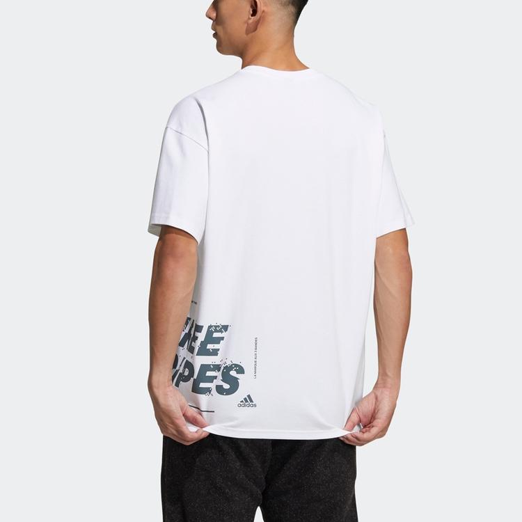 adidas T Shirts Men's White Crew Neck Moderate Straight Fit GL8710