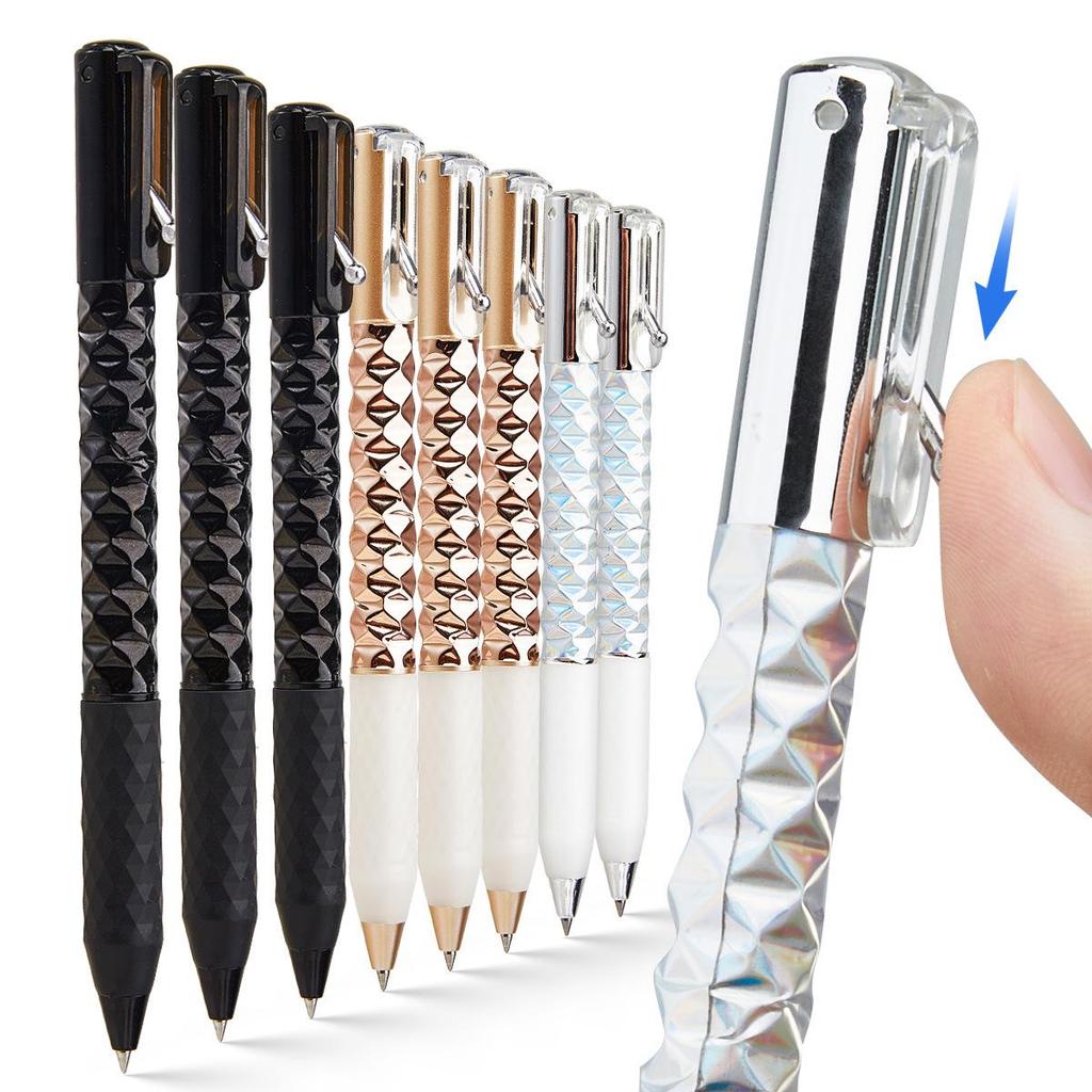 Rhombus Geometric Retractable Pen - Quick-Drying, 0.5mm Bullet Tip, High-Value Design