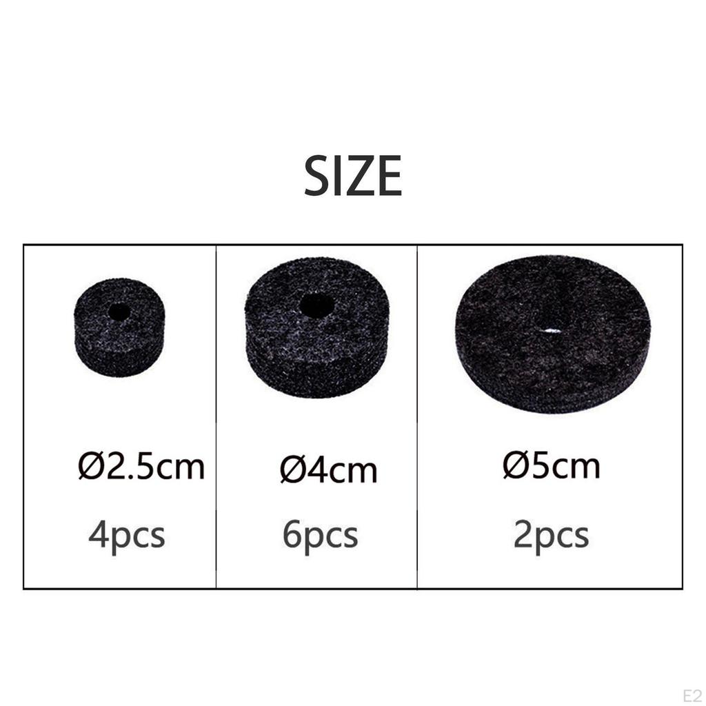 12 bucăți pentru șaibă din pâslă pentru chimbal.