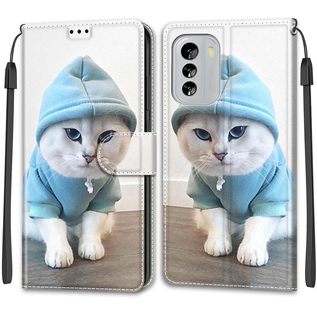 Luxuriöse, bemalte Lederhülle für Nokia G60/G21/G11/G20/G10/C12/C22/C32/G42, Schutzhülle im Brieftaschen-Buchstil für Nokia 6.3/Nokia C01 Plus/Nokia G310