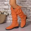 Women High Boots Suede Designer Knee High Shoes New Brand Winter 2026 Gladiator Goth Fashion Classic Snow Boots