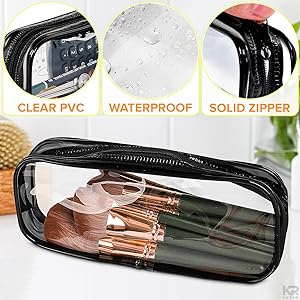 Transparent Pencil Case Zipper Simple Style Pen Pouch Large Capacity Pen Bag for Students School&Office Stationary Supplies