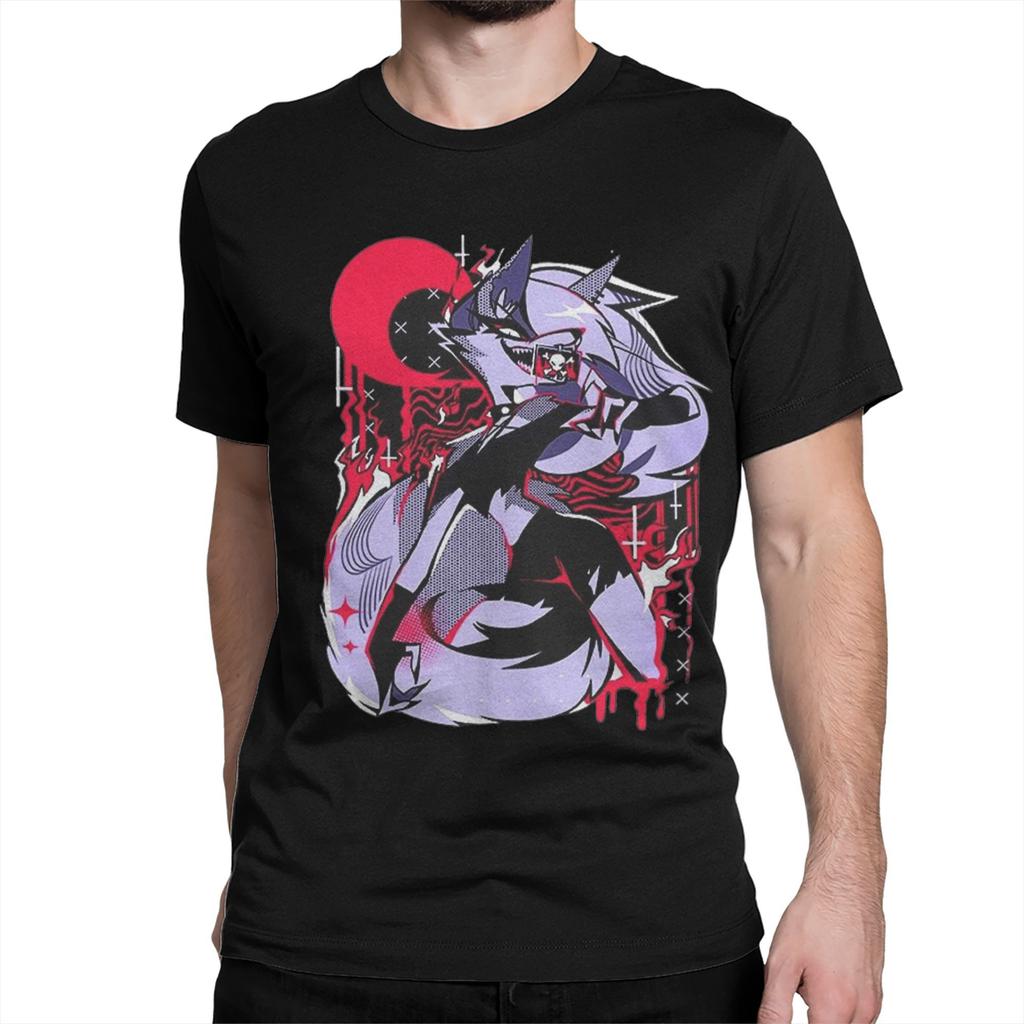 Pánské Dámské Tričko Loona Don't Care Tmavé Kreativní Bavlněné Tričko Krátký Rukáv Helluva Boss Anime Trička Oblečení Grafické