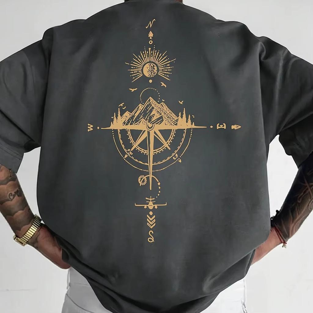 Outdoor Adventure Graphic T-Shirt Men's Summer Casual Versatile Comfortable Loose Short Sleeve Cotton Crew Neck Top Men Clothing