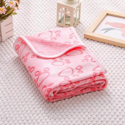 Soft Plush Pet Blanket for Dogs and Cats Lightweight Fleece Throw with Paw Print Pattern Suitable for Home Use and Travel