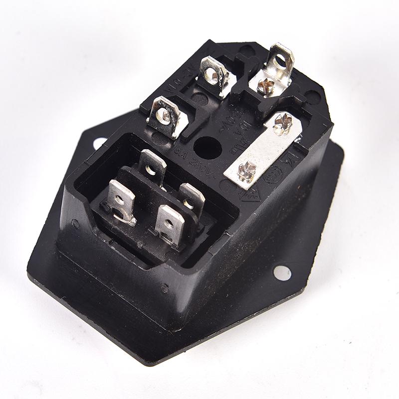 Nwe 3 Pin AC Inlet Male Plug Power Socket With Fuse Switch 10A 250V 3Pin