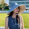 Summer Women Fisherman Hat Big Brim Windproof Fixed Strap Double-sided Wear Sun Protection Anti-UV Breathable Portable Camping Beach Travek