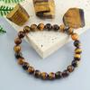 Bracciale Occhio di Tigre Naturale 5A Uomo e Donna Ciondolo Gioielli in Pietra Naturale Guarigione Buddha Cordino Elastico Coppia Bracciale con Perline di Cristallo