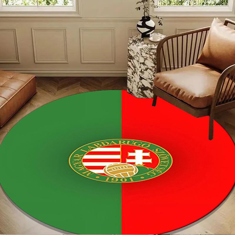 Hungarian Football Emblem Round mat Home Decor, Chair rug For livingroom,Bedroom, doormat home decor Birthday Gift Christmas Gifts