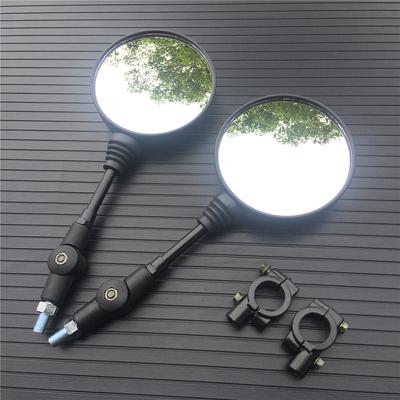 Rétroviseur latéral universel noir pour moto, 10mm, Anti-chute, rond pliant