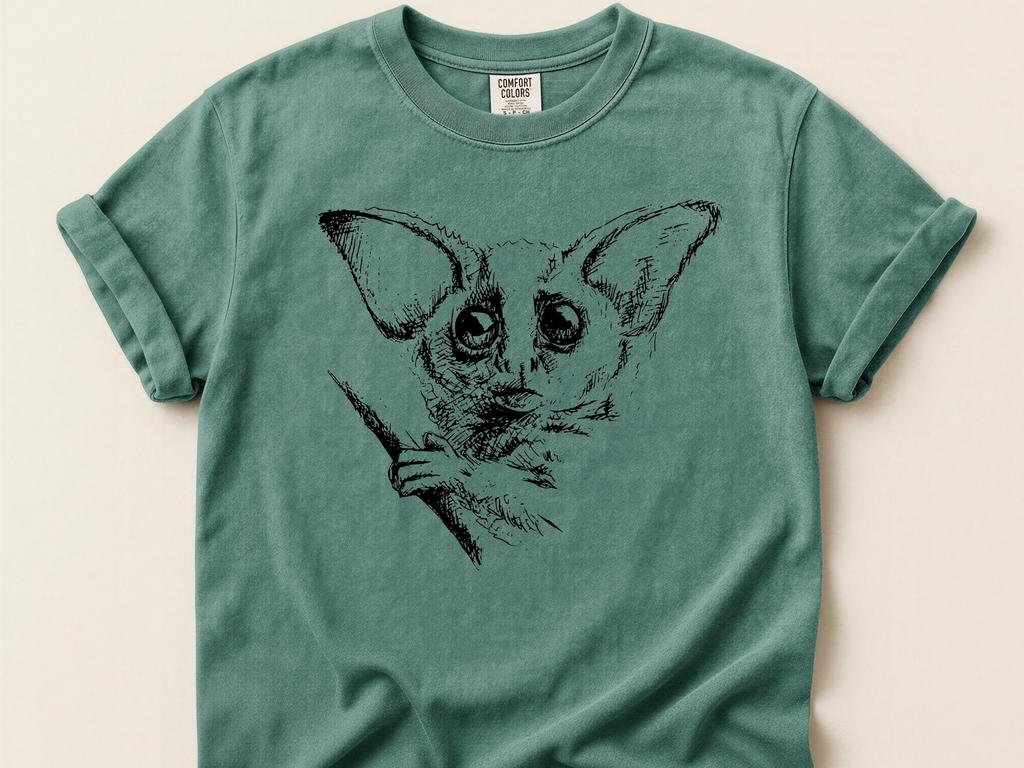 Funny Galago Bush Baby T-Shirt – Cute Weird Animal Tee, Vintage Wildlife Illustration, Primate Lover Gift, Quirky Nature T-Shirt