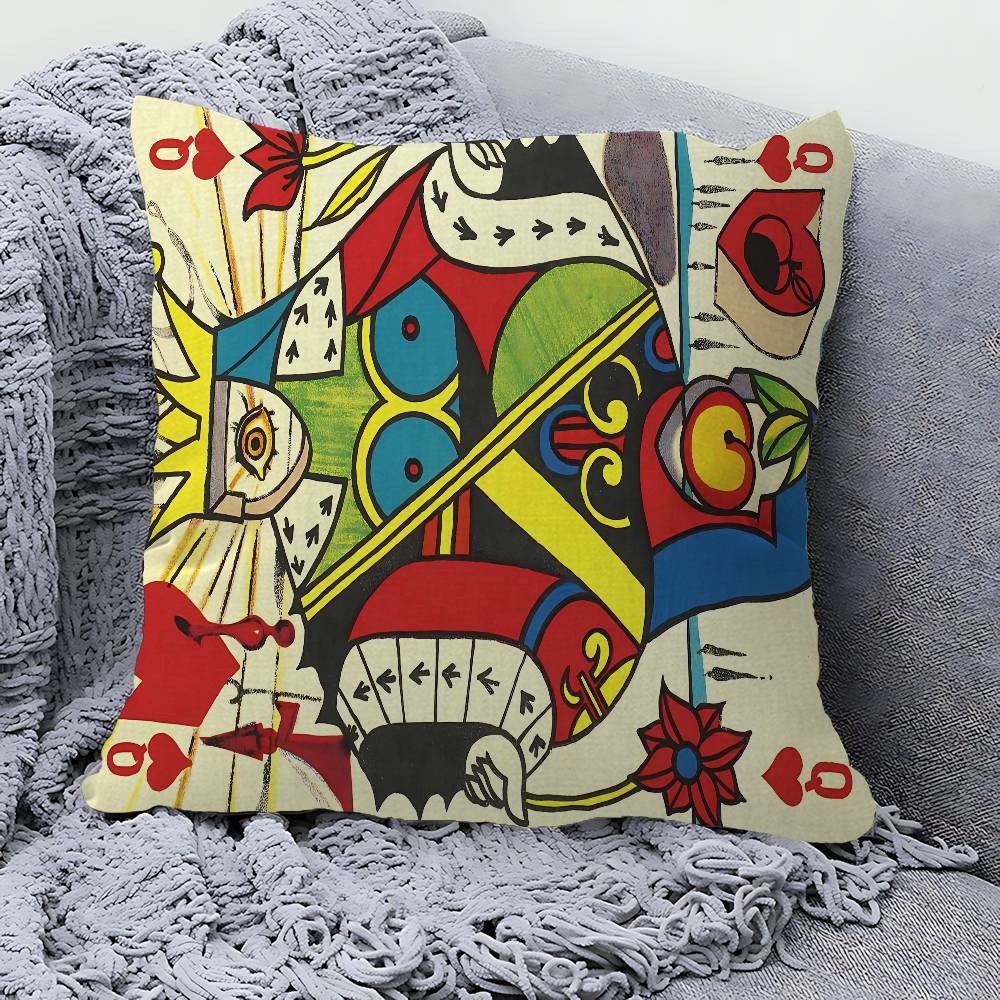 Poker Pattern Game Maple Design Cushion Cover Happy Autumn Harvest decor Holiday Decorati Pillow Cover