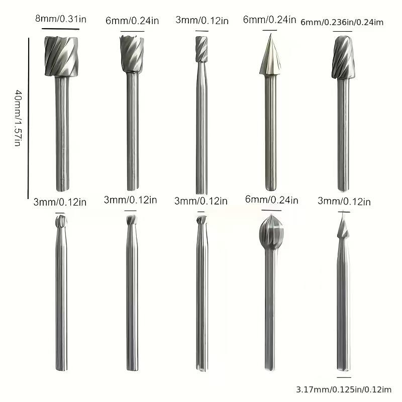 Hard Steel Rotary File Drill Bit for Metal and Woodworking, Grinding, and Deburring