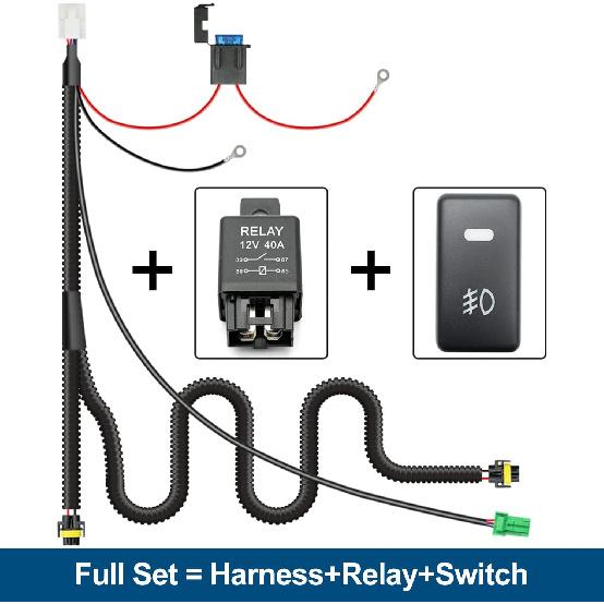 H11 H8 880 881 Fog Light Wiring Harness For Toyo'Ta 2005- Tacoma W/OEM Factory Style ON/Off Switch Kit & 40A Relay Fog Lamps Socket Wire Connector