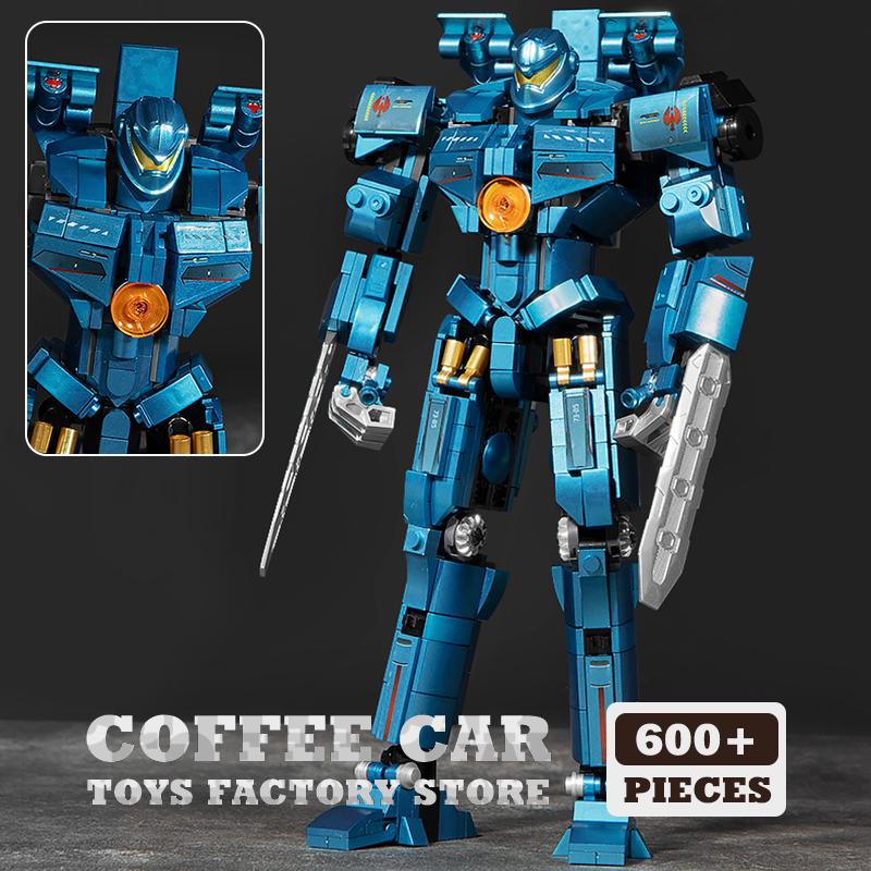 Wucifang Bags Unisex Kids Building Blocks Mech Robot Model Poseable Joints Heavy Mecha Warrior Moc Bricks Kids Toys Battle Ready Armor Gifts