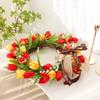 Artificial Garland Spring Summer Colorful Tulips Full of Stars Garland Door Wall Hanging Decoration