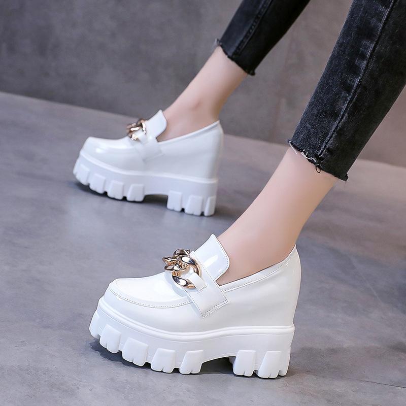 Fashion Female Penny Shoes Spring 2025 New Pu Leather Ladies Lazy Shoes Student Platform Slip-On Loafers for Women Platform Loafers